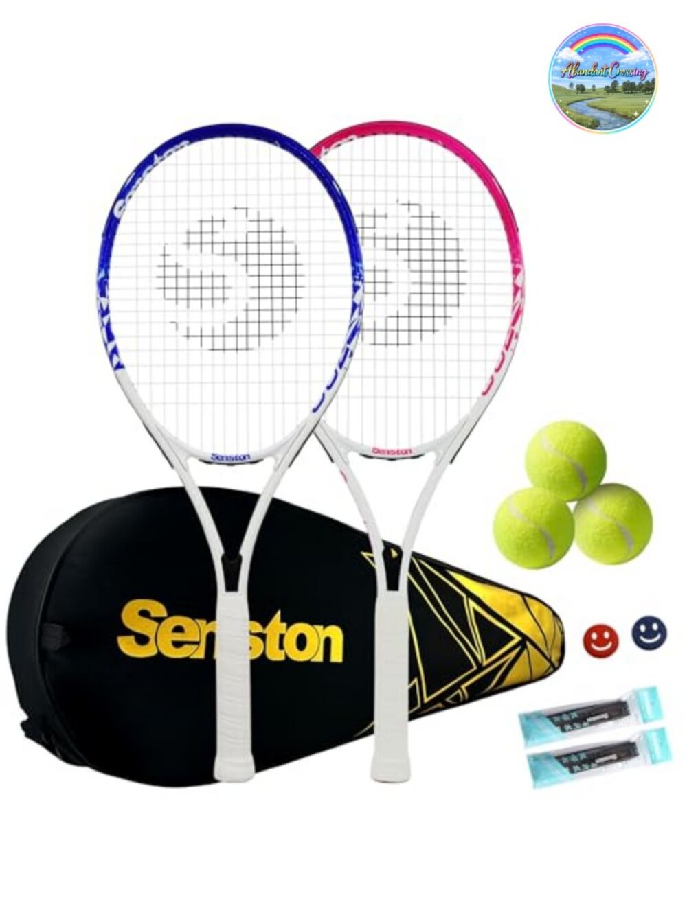 Adult Tennis Racket Set, 27 Inch, Aluminum, Vibration Dampening, Beginner